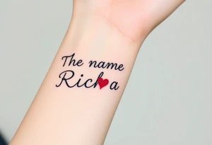 The name Richard with a heart for the dot on the i tattoo idea