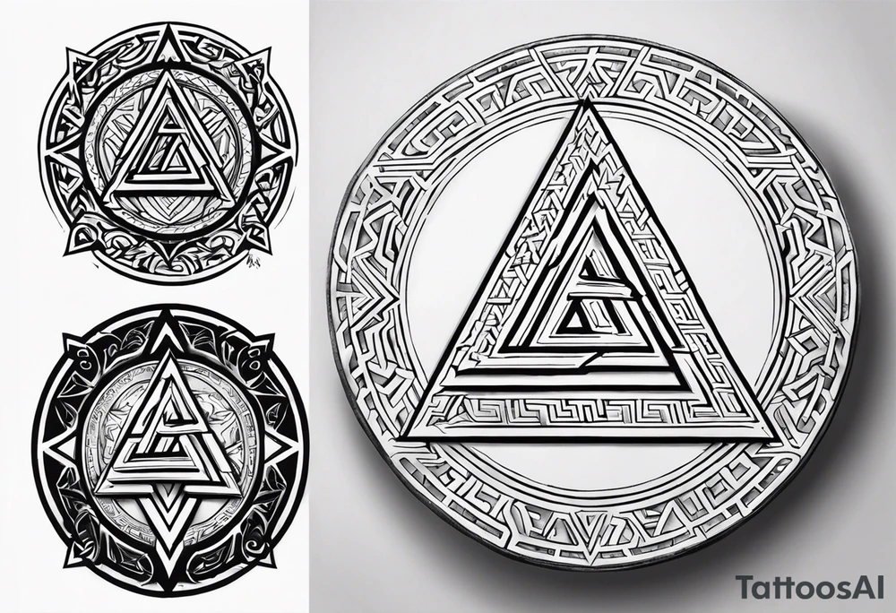 Valhalla valknut battle shield tattoo idea