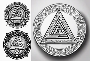 Valhalla valknut battle shield tattoo idea