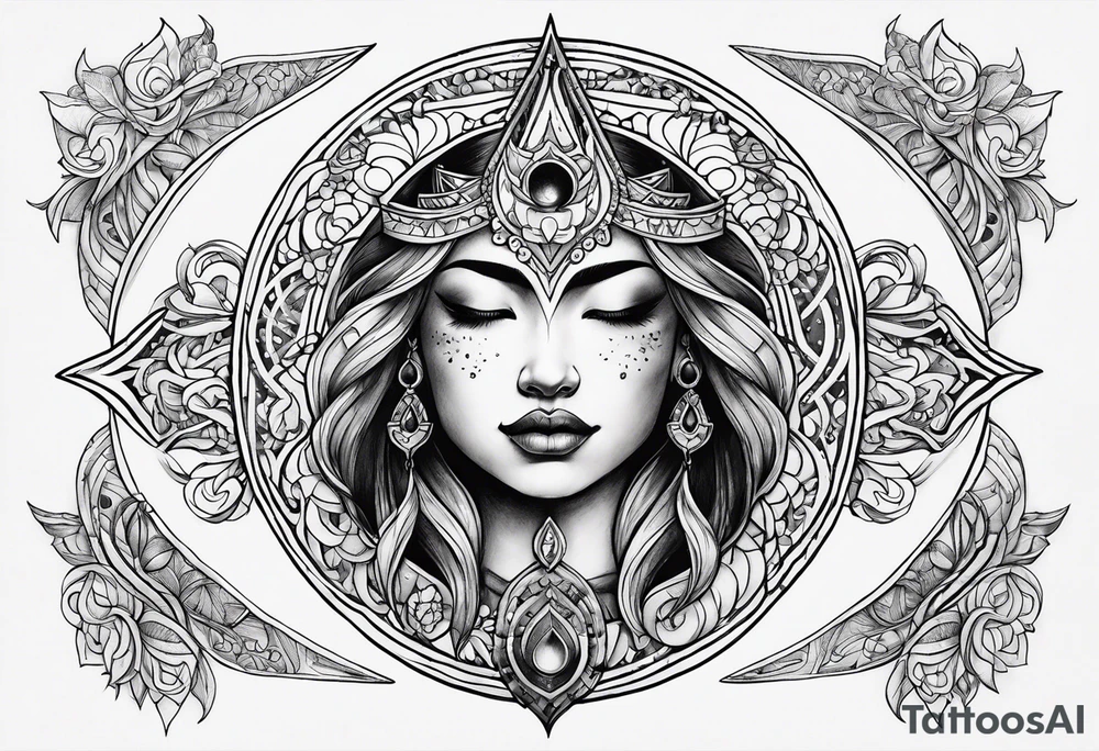 sacred moon tattoo idea