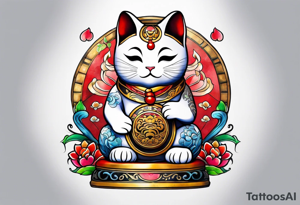 Maneki neko tattoo idea