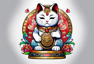 Maneki neko tattoo idea