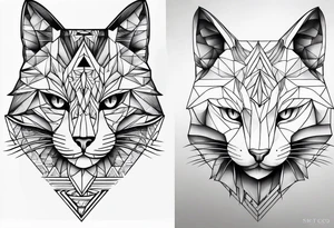 geometric cat tattoo idea