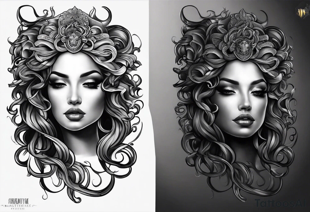 Medusa tattoo on forearm half the face tattoo idea