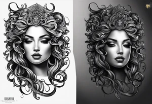 Medusa tattoo on forearm half the face tattoo idea