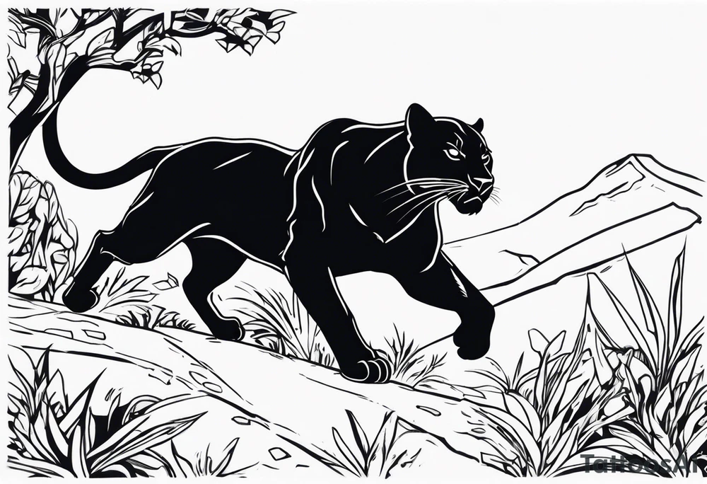 Black Panther hunting tattoo idea