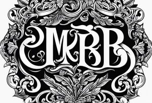 letters: "MRBG"
simple, clear, plain, unadorned tattoo idea