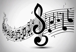 Music notes shaped as DNA tattoo idea
