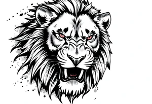 Powerful lion determined tattoo idea