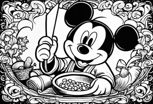 Jesus Christ
Is jackhammering Mickey Mouse in the doo-doo hole
With a lawn dart as Garth Brooks gives birth to something
Resembling a cheddar cheese log with almonds on Santa Claus's tummy-tum tattoo idea