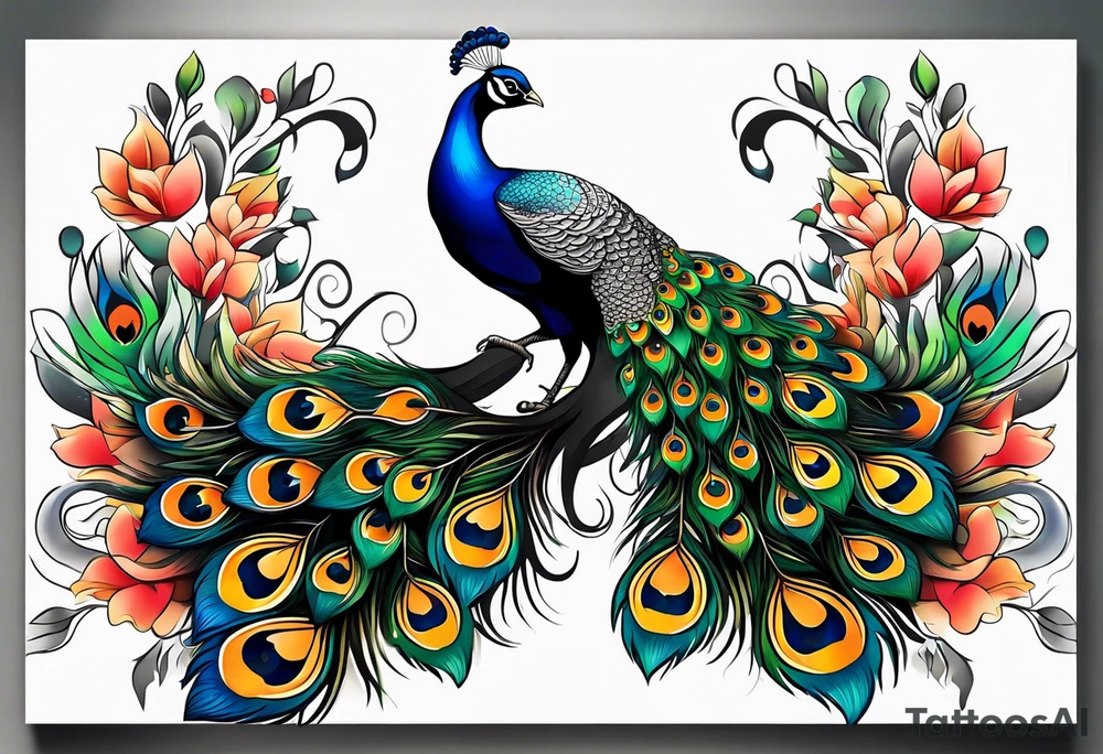 Peacock tattoo idea
