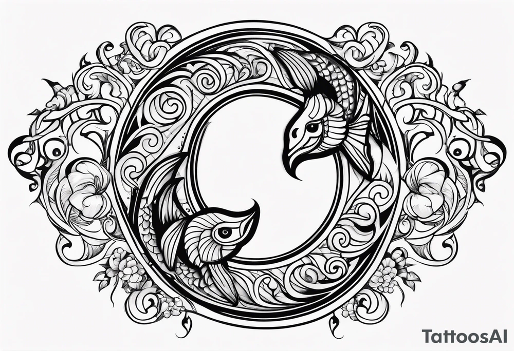 pisces zodiac symbols tattoo idea
