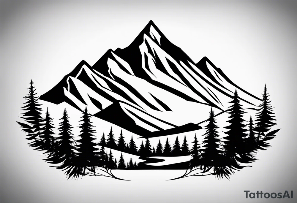 Small
One Mountain peak
Silhouette tattoo idea