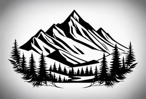 Small
One Mountain peak
Silhouette tattoo idea