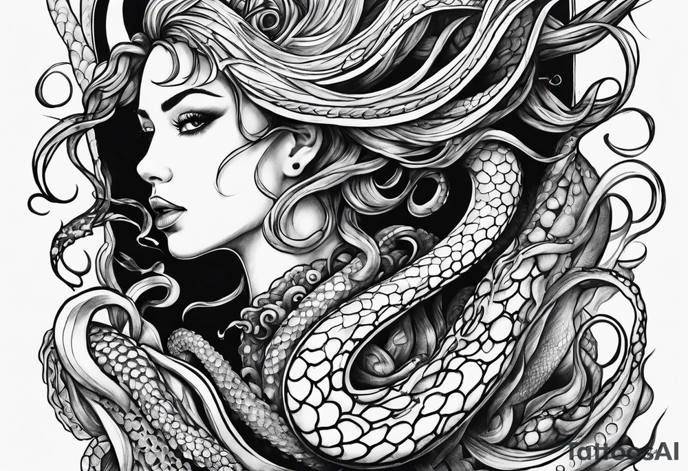 choking tentacle tattoo idea