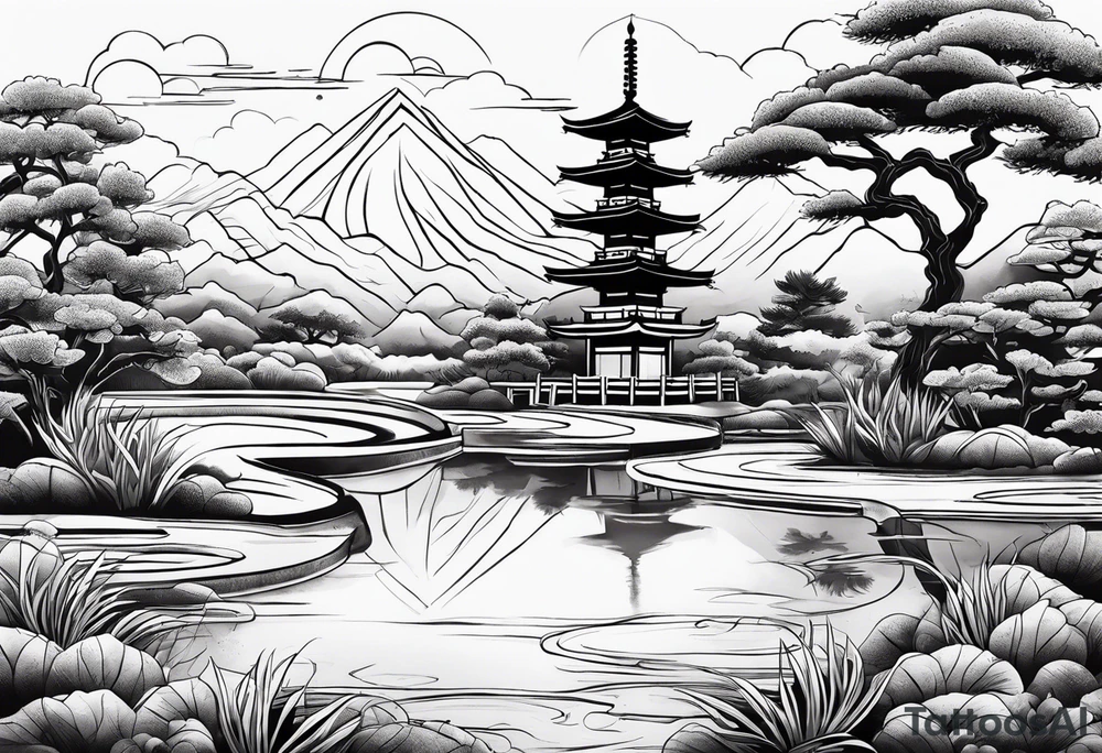 Design a tattoo based on a Japanese sand garden tattoo idea Design a tattoo based on a Japanese sand garden tattoo idea