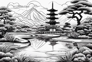 Design a tattoo based on a Japanese sand garden tattoo idea