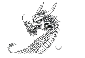 Beautiful asian dragon with a soft face tattoo idea