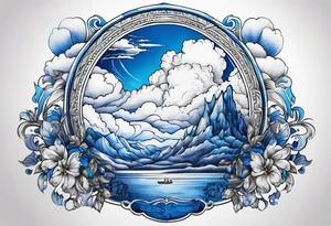 Blue Bellrog with clouds tattoo idea