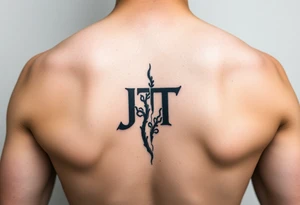 Matching/ connecting tattoos:
Use them as part of the overall shape or structure of the design, like incorporating the letter "J" into a vine or "T" into a stone crack. tattoo idea