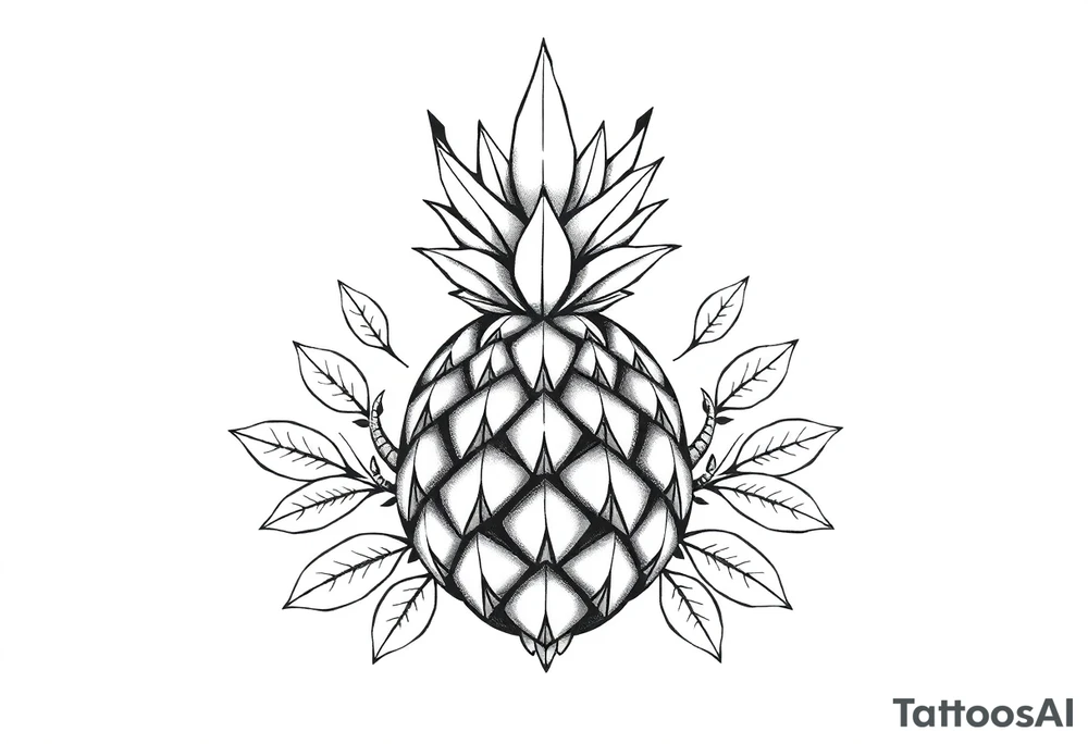 Crown bushy pineapple  vagina anus tattoo idea