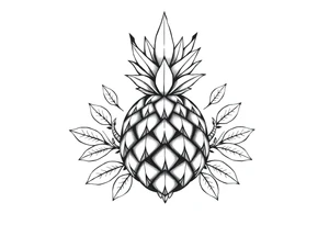 Crown bushy pineapple  vagina anus tattoo idea