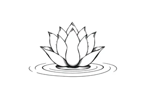 serene lotus flower emerging from sacred waters with ripples tattoo idea