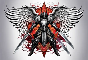 Arc angel with twin swords tattoo idea