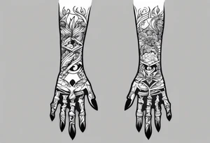 broken bone skeletal arm tattoo idea