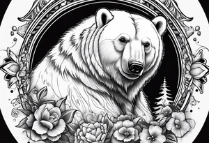 polar bear working in a bank tattoo idea