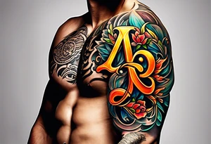 the letters A and R tattoo idea