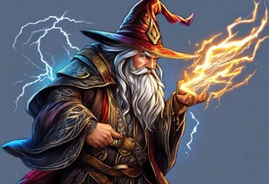 wizard with lightning tattoo idea