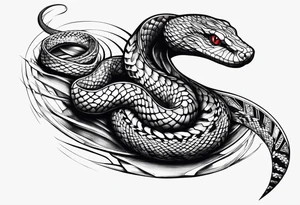 snake biting vein tattoo idea