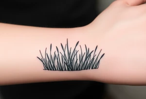 Grass growing from short to long like in a forest tattoo idea