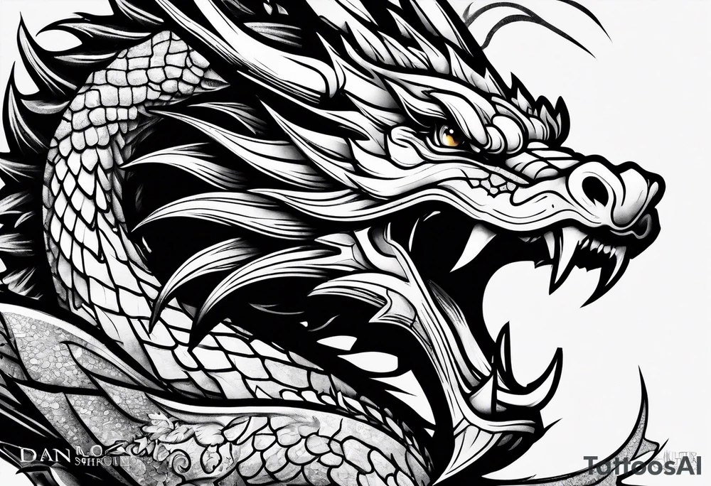 Paper dragon tattoo idea