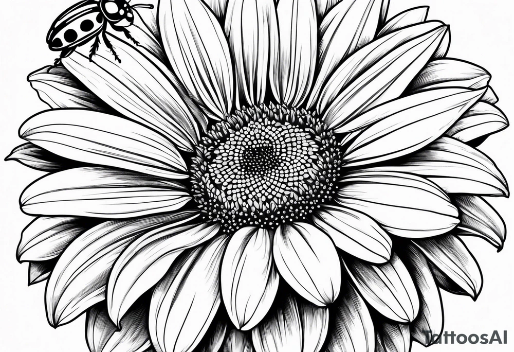 gerber daisy sunflower lilly bee and a
 lady bug tattoo idea