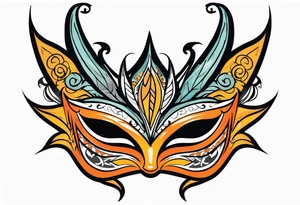 Laughing Male masquerade mask with orange and black thorns tattoo idea