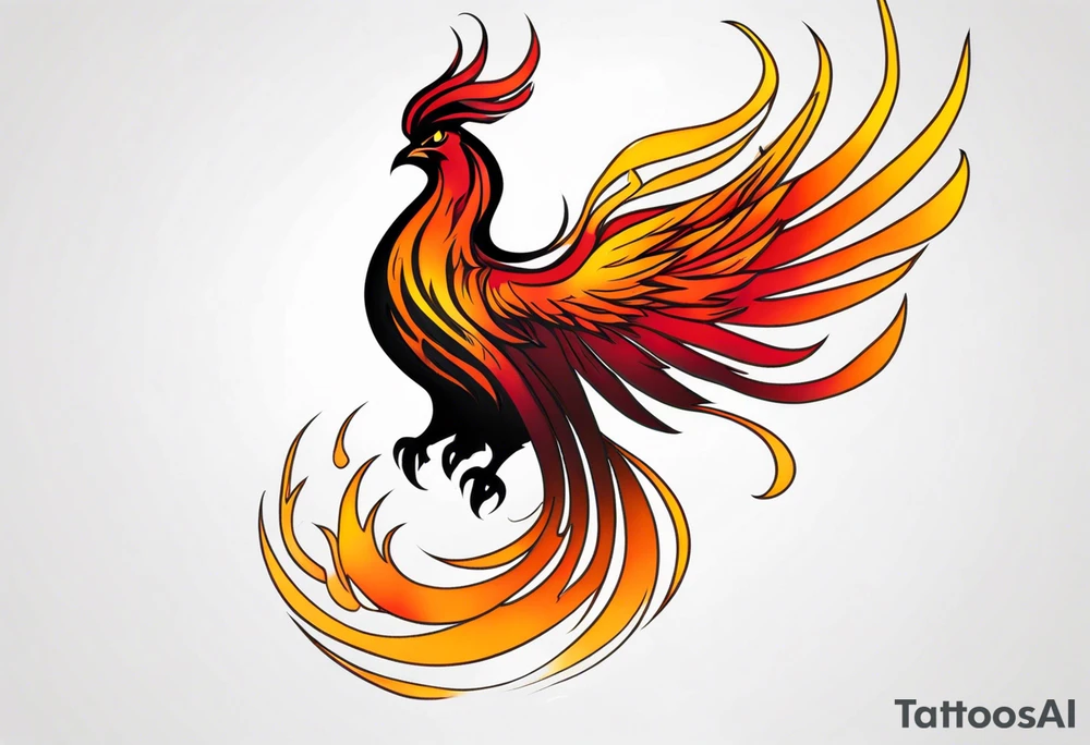 phoenix in fire tattoo idea