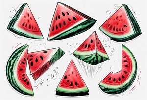 Red triangle watermelon tattoo idea