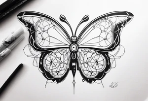 Mechanical Butterfly tattoo idea