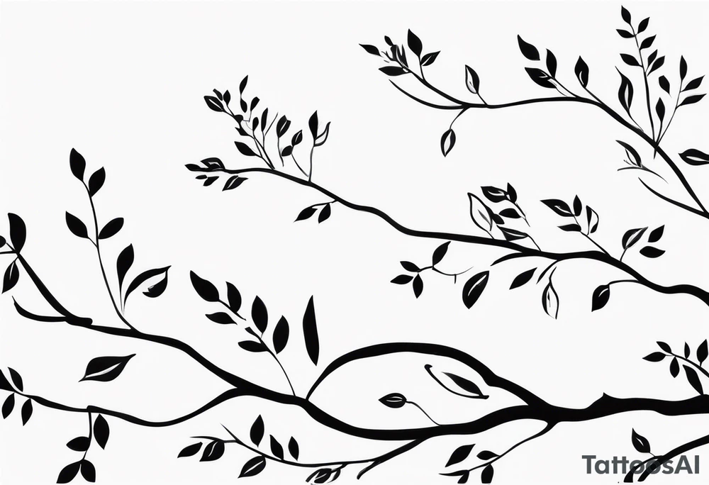 Trois mots « DUM SPIRO SPERO » centré au milieu et traverser par des branches type cerisier tattoo idea