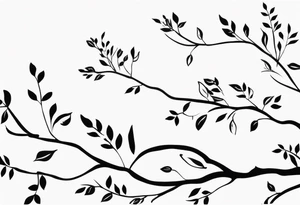 Trois mots « DUM SPIRO SPERO » centré au milieu et traverser par des branches type cerisier tattoo idea