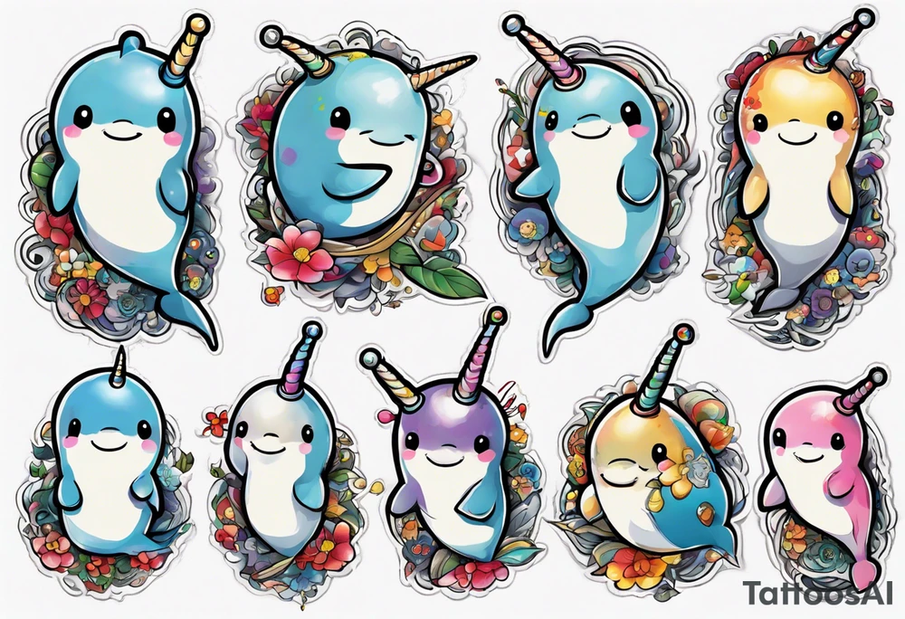 a narwhal tattoo idea