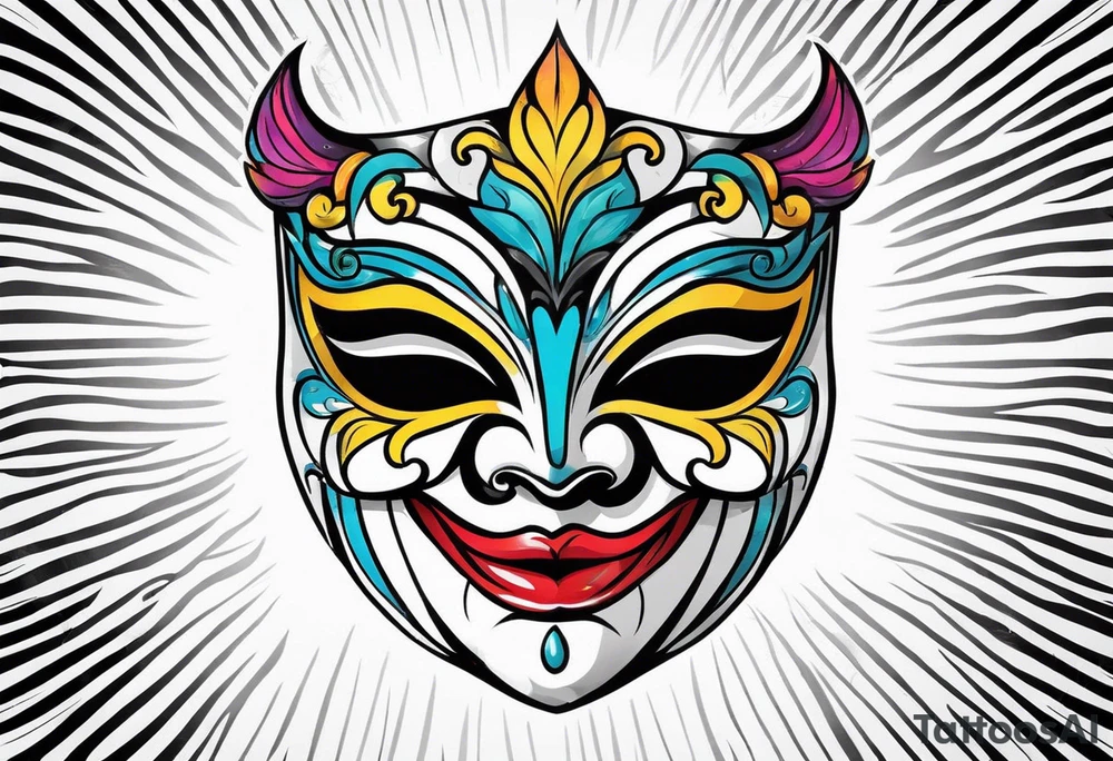 Classic Theatrical mask that’s crying tattoo idea