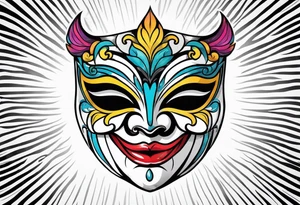 Classic Theatrical mask that’s crying tattoo idea