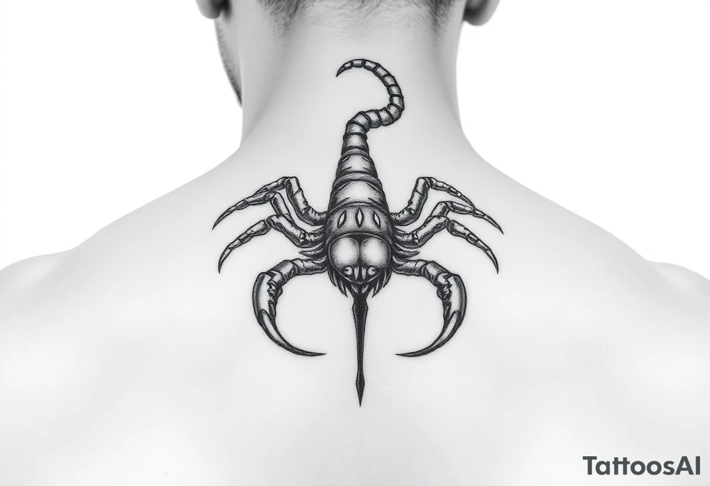 A mysterious scorpion neck tattoo tattoo idea