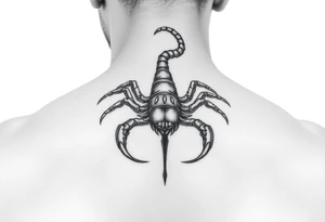 A mysterious scorpion neck tattoo tattoo idea