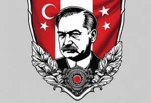 Türkiye flag with atatürk sign tattoo idea