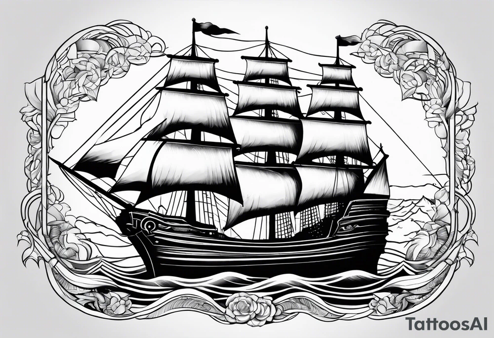 black ship tattoo idea