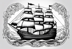 black ship tattoo idea